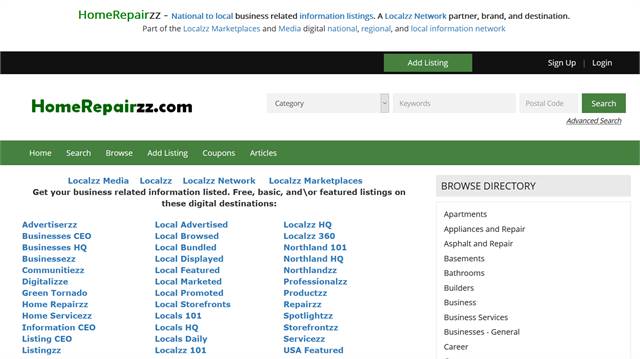 HomeRepairzz.com - National to local business related information listings. 